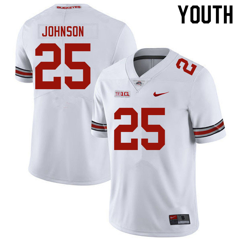 Youth #25 Jaylen Johnson Ohio State Buckeyes College Football Jerseys Sale-White